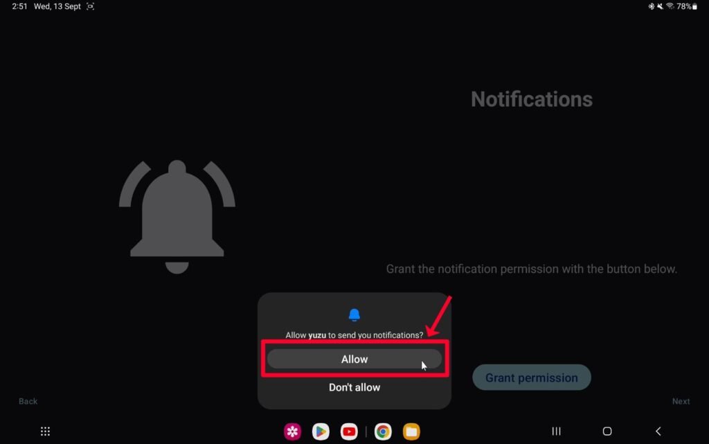 Click-on-Allow-option