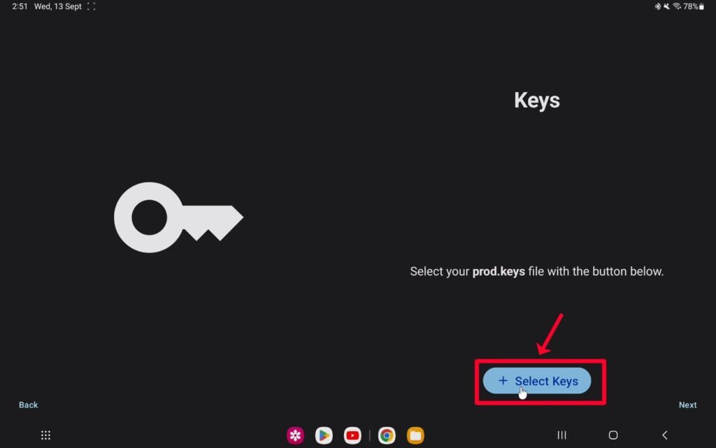 Click-on-Select-Keys-button